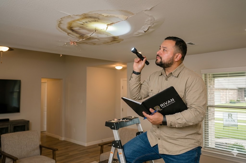 Ceiling stain found during a home inspection